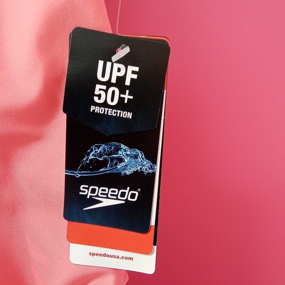 Speedo Solid Racerback One Piece Girl's Swimsuit - Coral - Picture 4 of 4